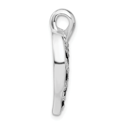 Sterling Silver Stellux Crystal Animal Print Leaf Shaped Pendant