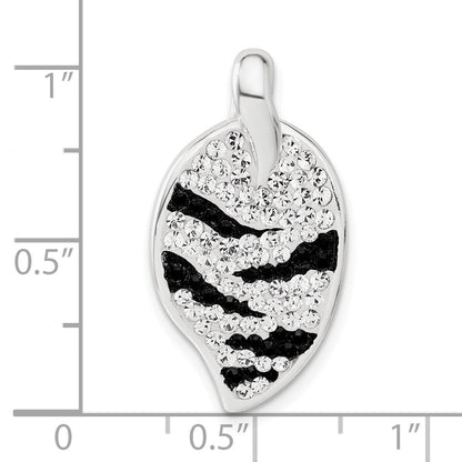 Sterling Silver Stellux Crystal Animal Print Leaf Shaped Pendant