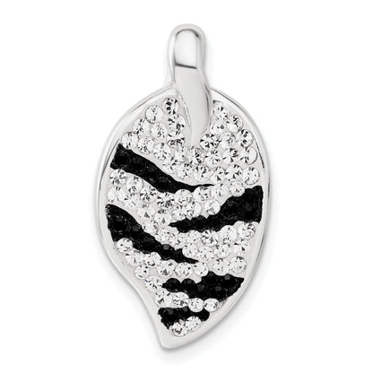 Sterling Silver Stellux Crystal Animal Print Leaf Shaped Pendant
