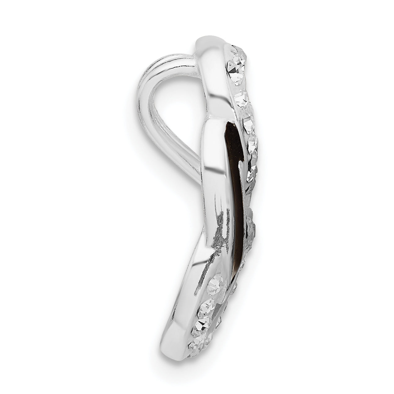 Sterling Silver Enameled Stellux Crystal Triple Heart Slide