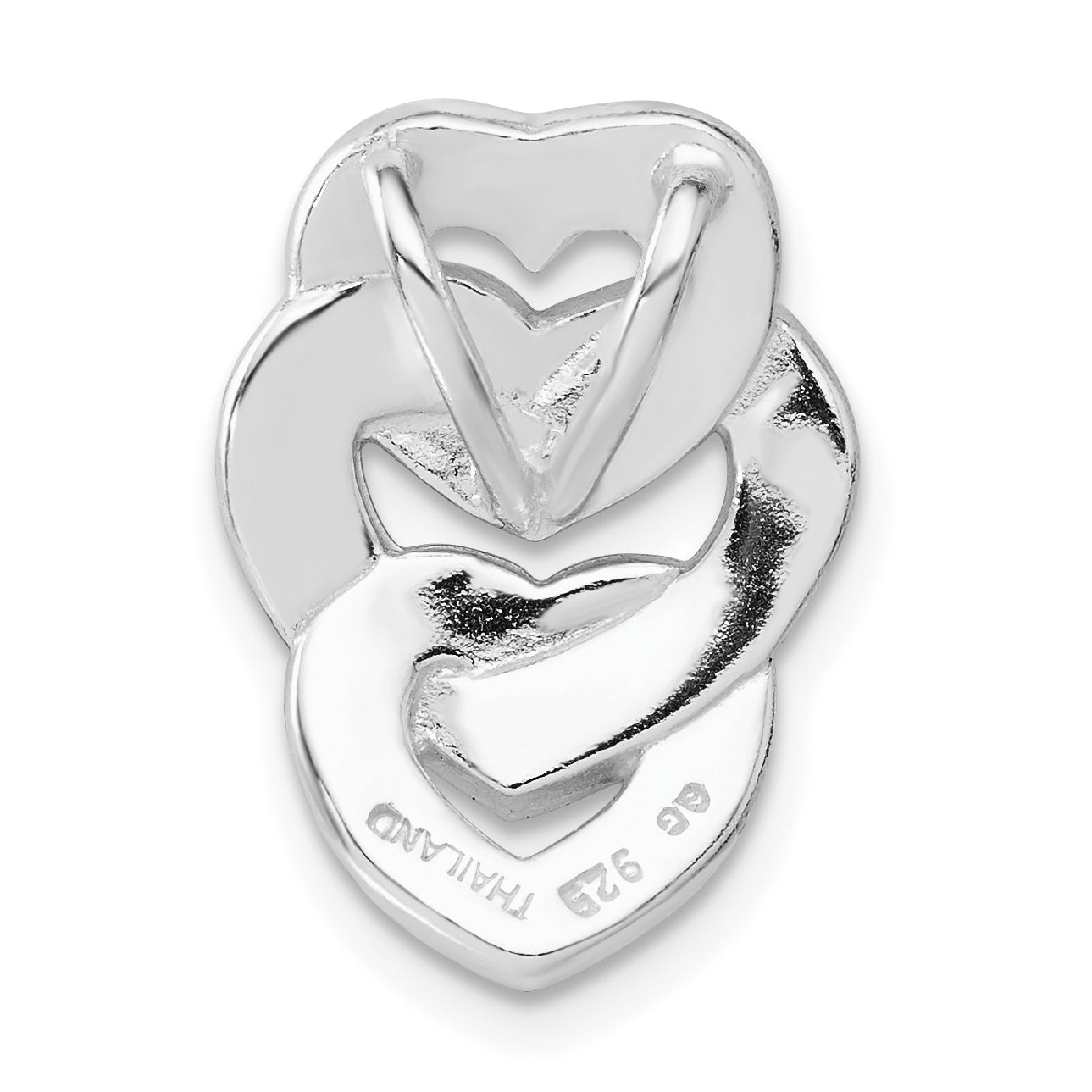 Sterling Silver Enameled Stellux Crystal Triple Heart Slide
