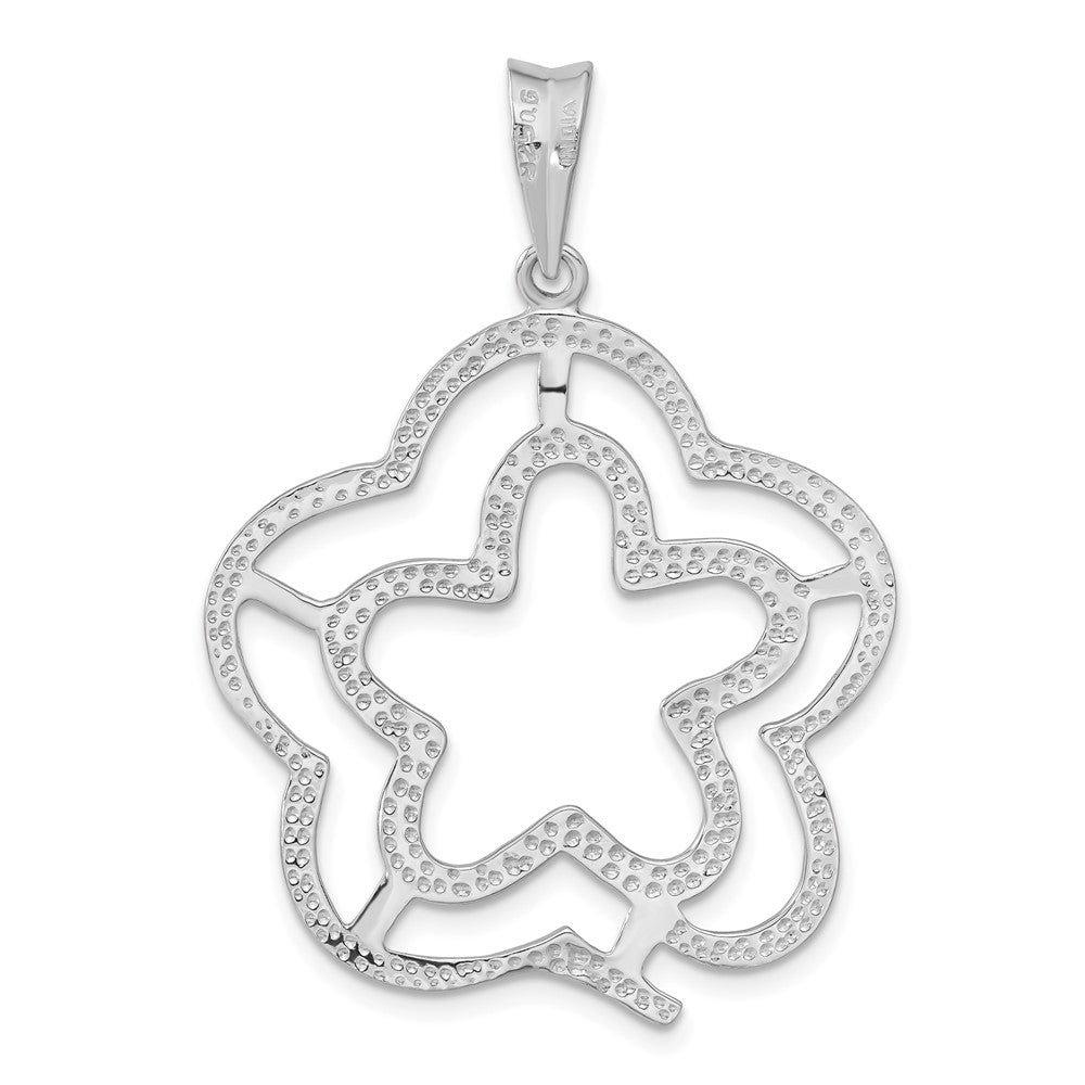 Sterling Silver Polished Flower Pendant
