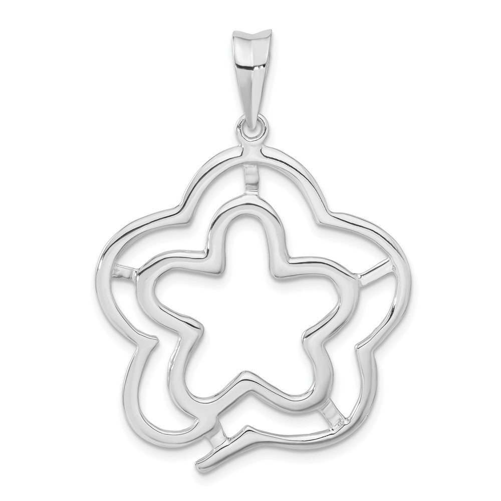 Sterling Silver Polished Flower Pendant
