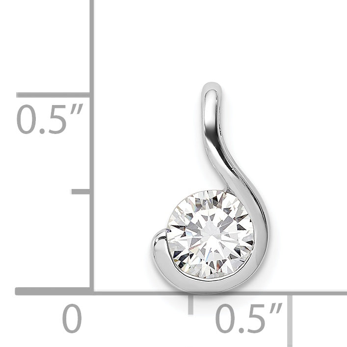 Sterling Silver Rhodium Plated Cz Pendant