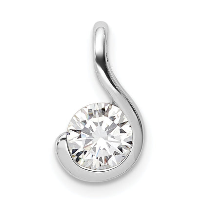 Sterling Silver Rhodium Plated Cz Pendant