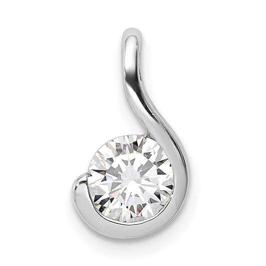 Sterling Silver Rhodium Plated Cz Pendant