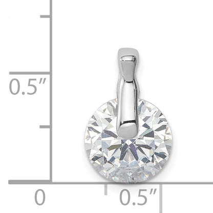 Sterling Silver Rhodium Plated Cz Pendant