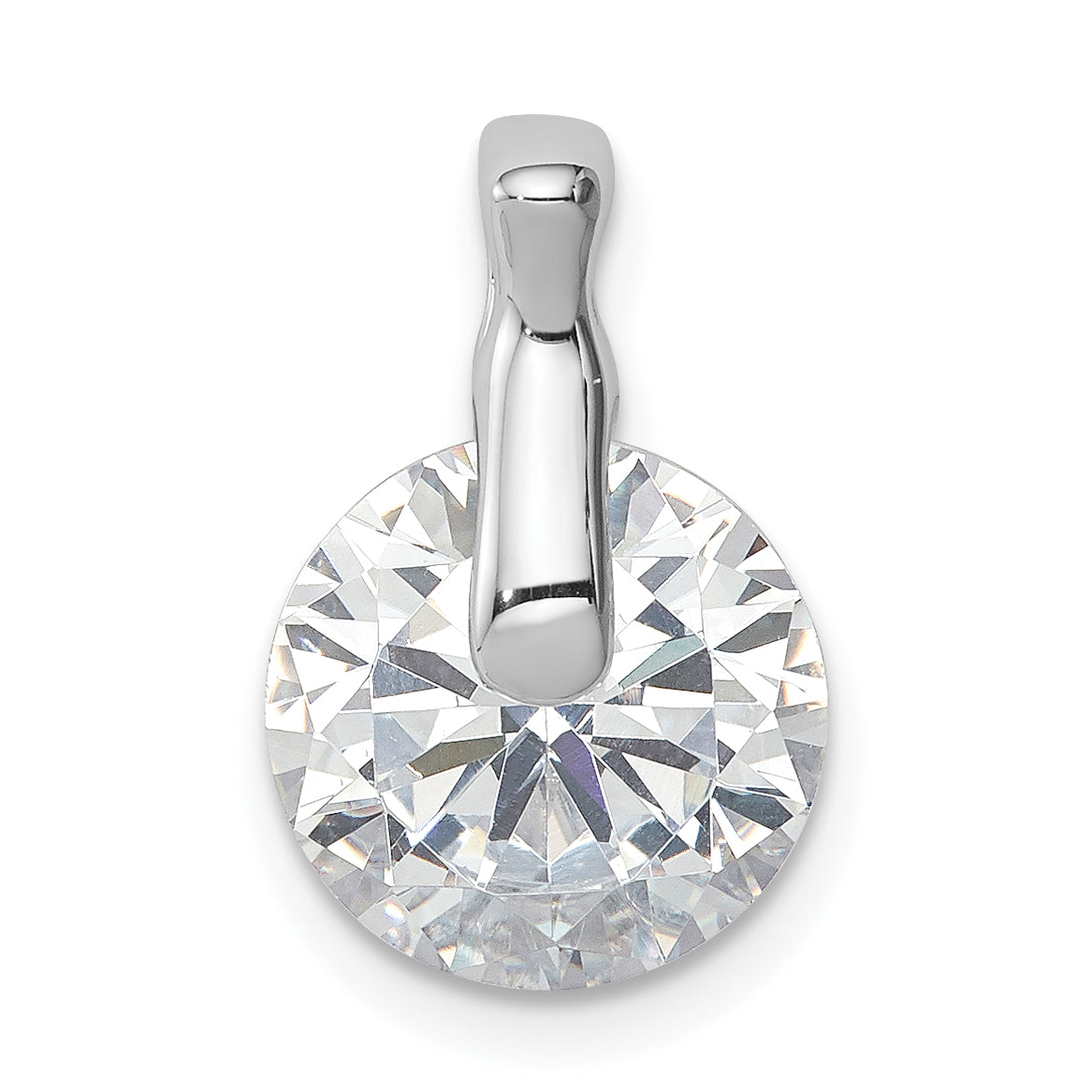 Sterling Silver Rhodium Plated Cz Pendant