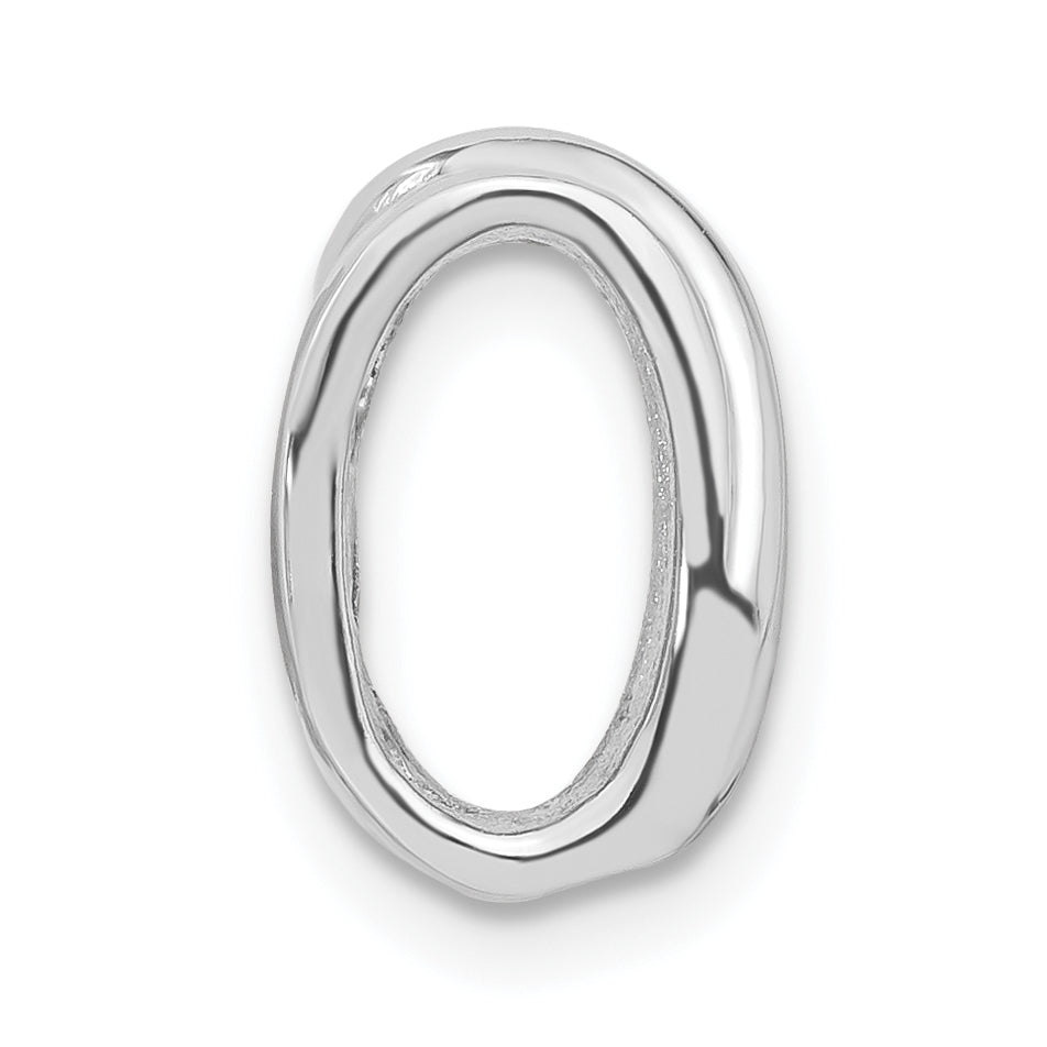 Sterling Silver Rhodium-Plated Cz Pendant Slide