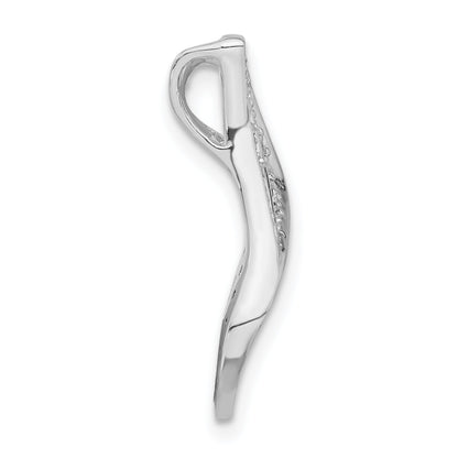 Sterling Silver Rhodium-Plated Cz Slide