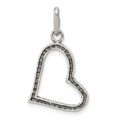 Sterling Silver Cz Heart Pendant
