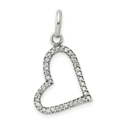 Sterling Silver Cz Heart Pendant