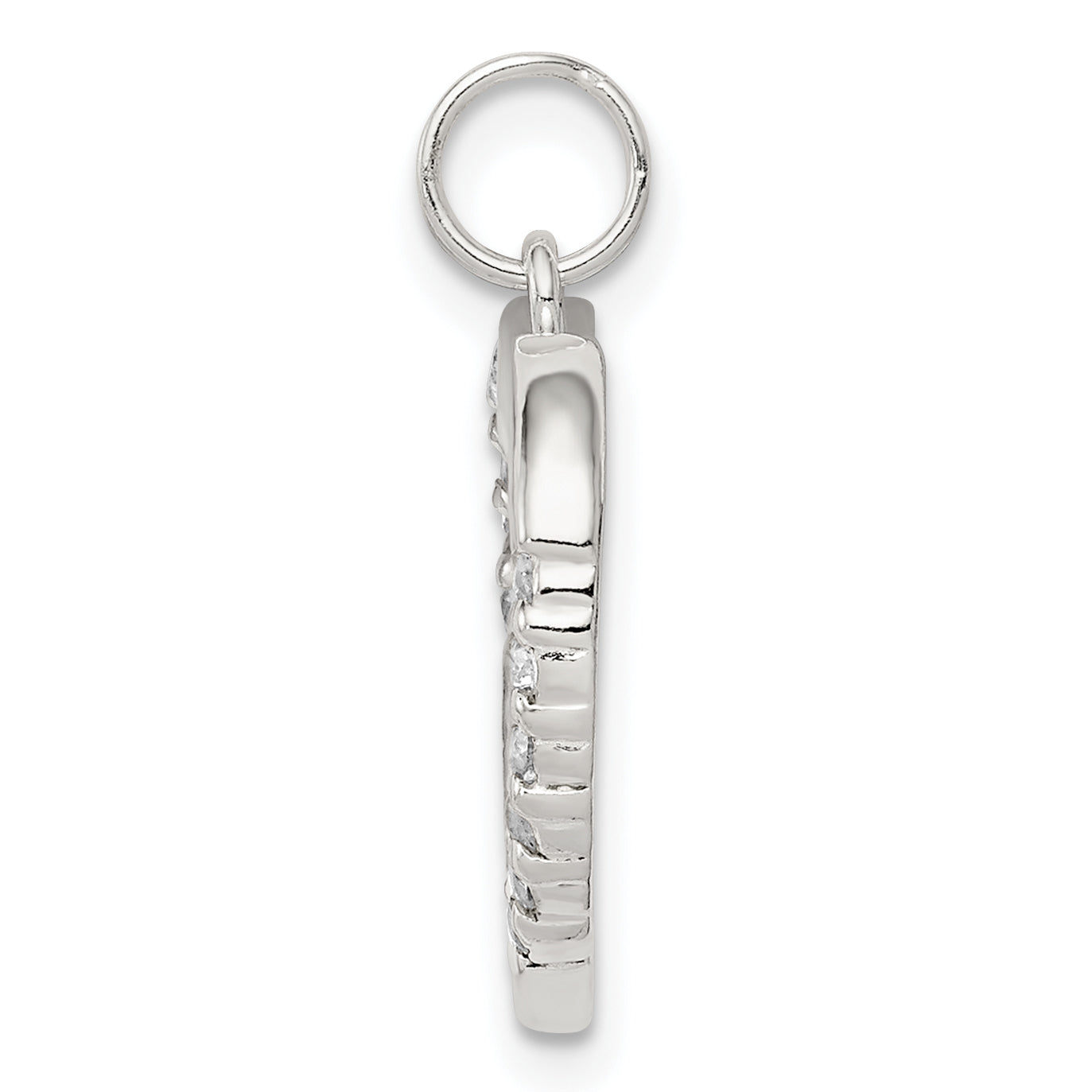 Sterling Silver Cz & Heart Pendant