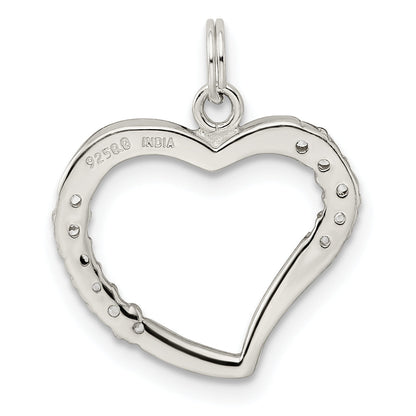 Sterling Silver Cz & Heart Pendant
