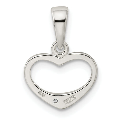 Sterling Silver Cz Heart Pendant