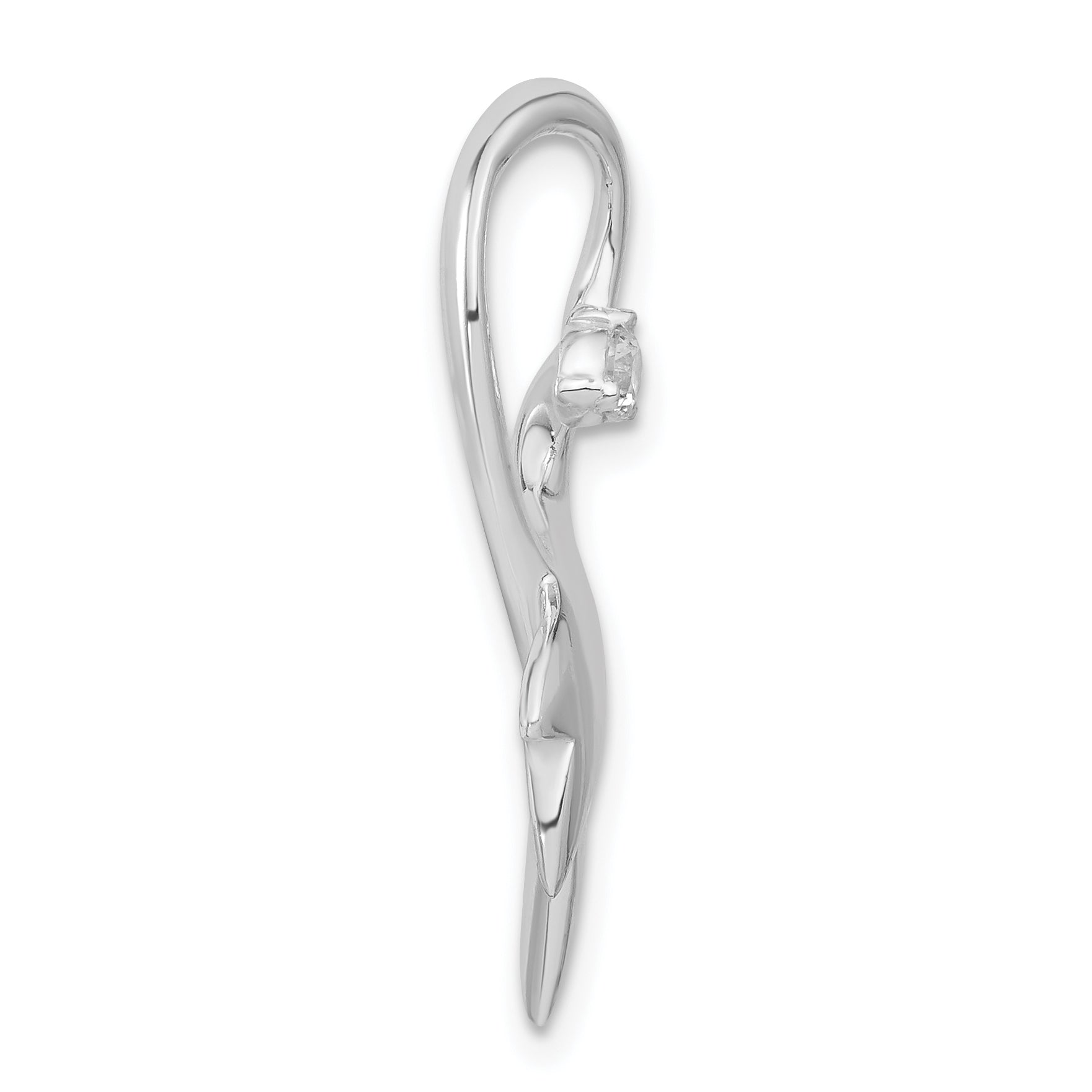 Sterling Silver Cz Heart Pendant