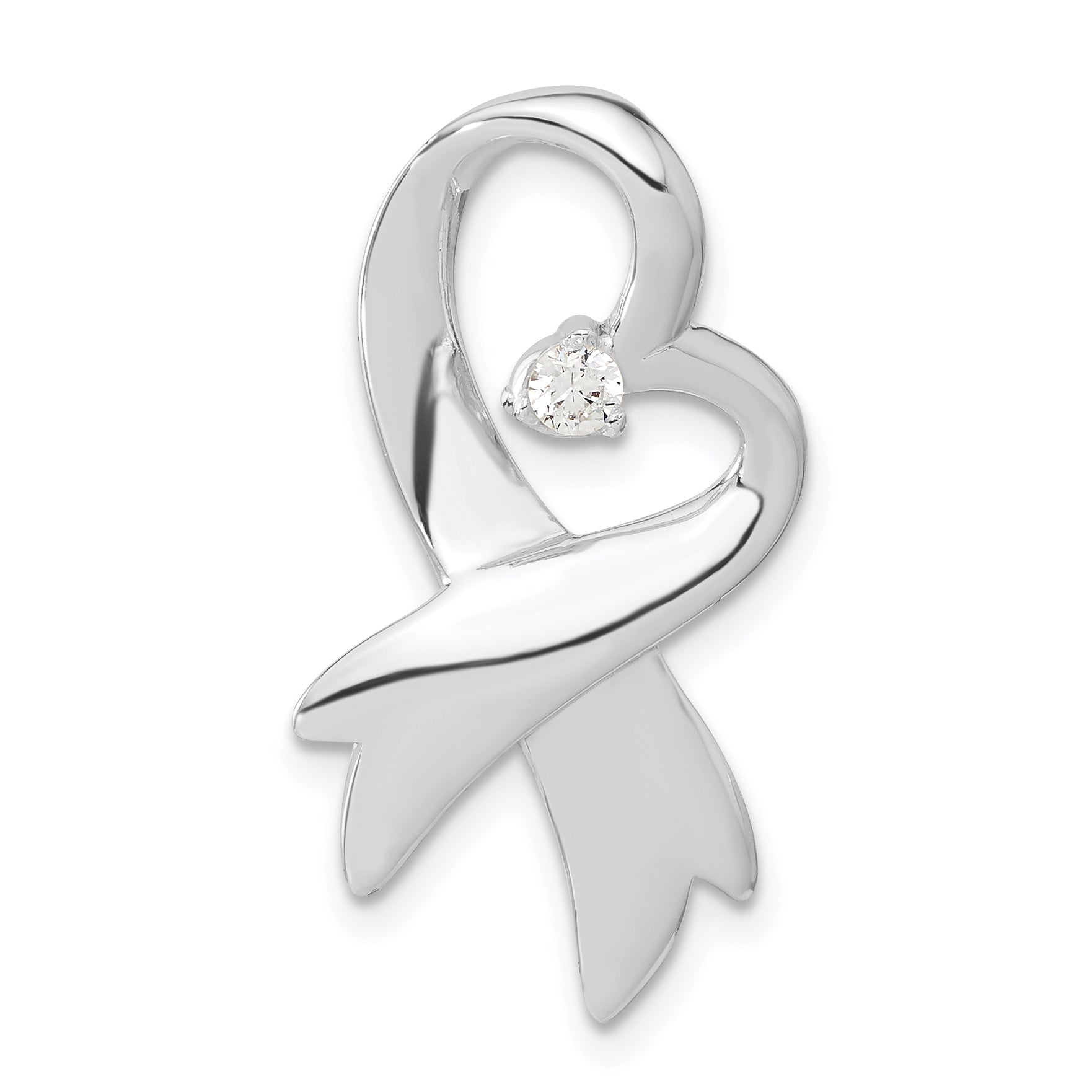 Sterling Silver Cz Heart Pendant