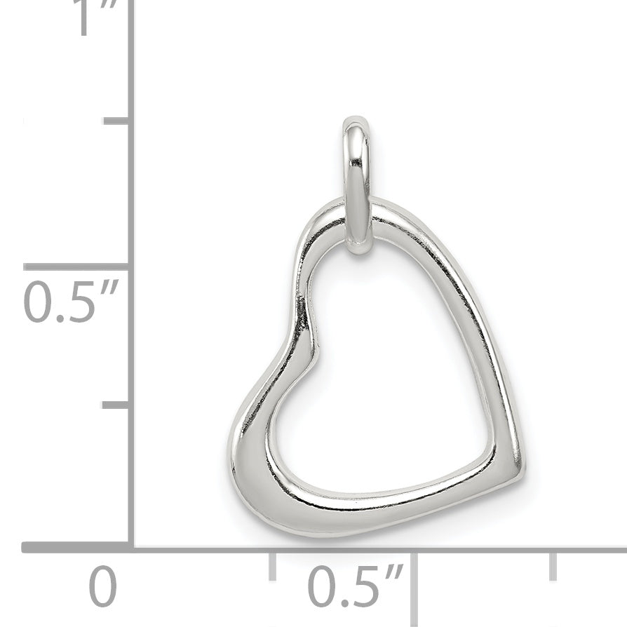 Sterling Silver Polished Open Heart Pendant