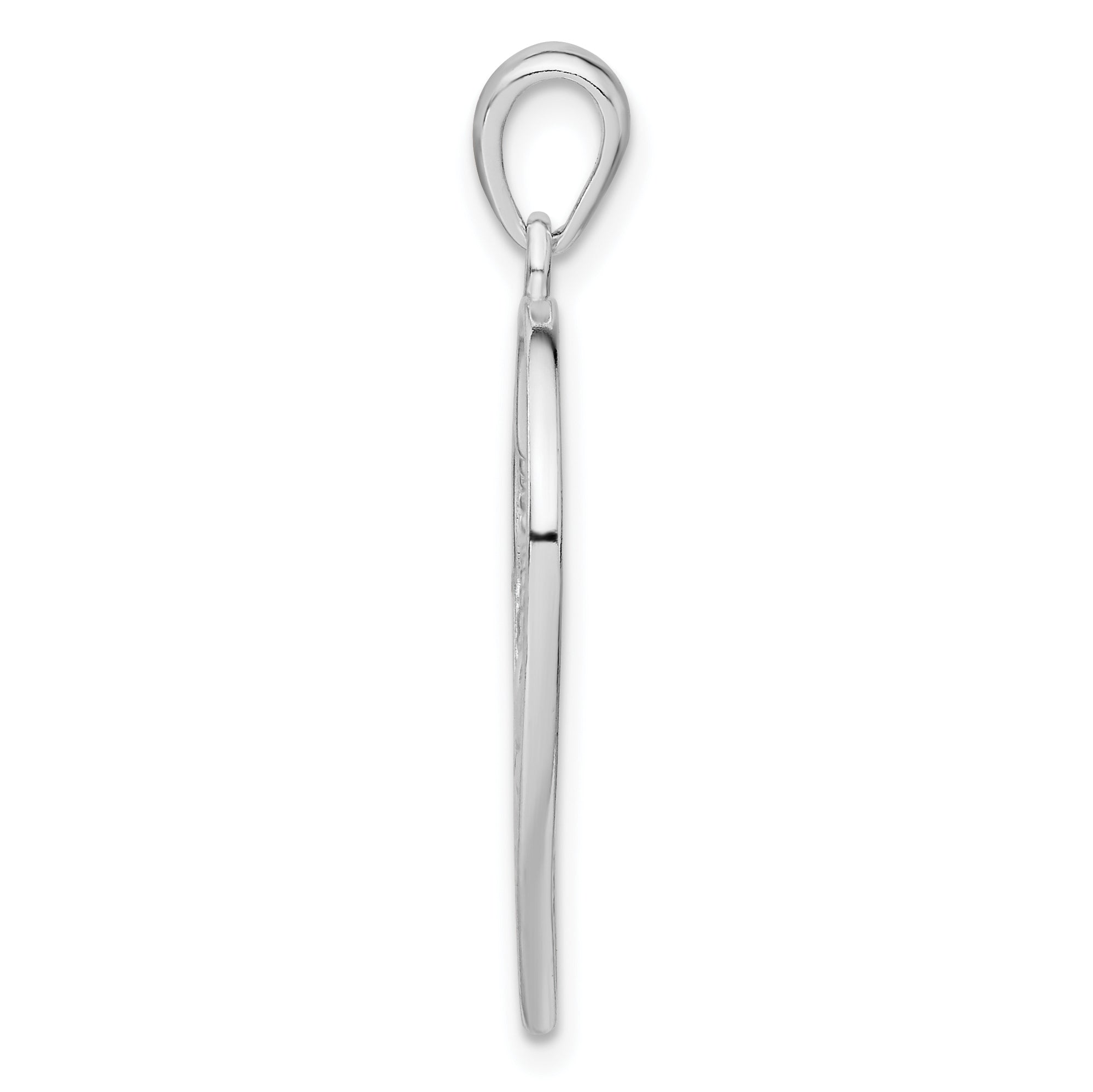 Sterling Silver Flower Heart Pendant