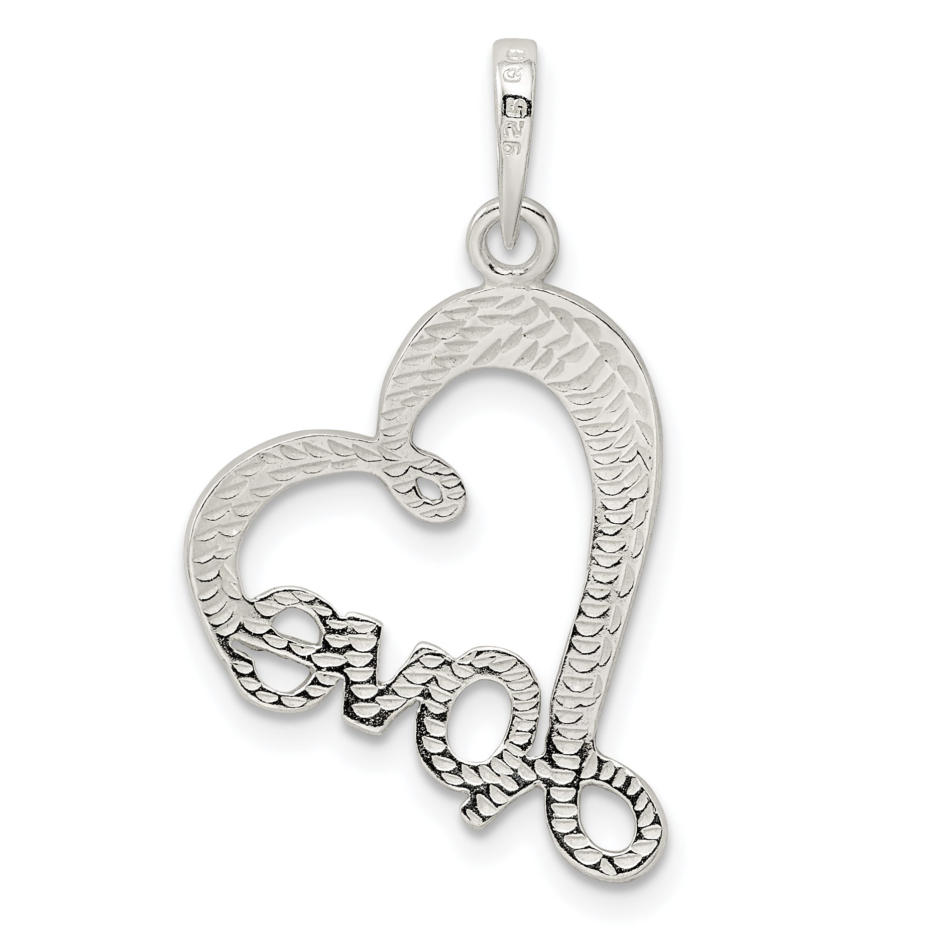 Sterling Silver Polished Love Heart Pendant