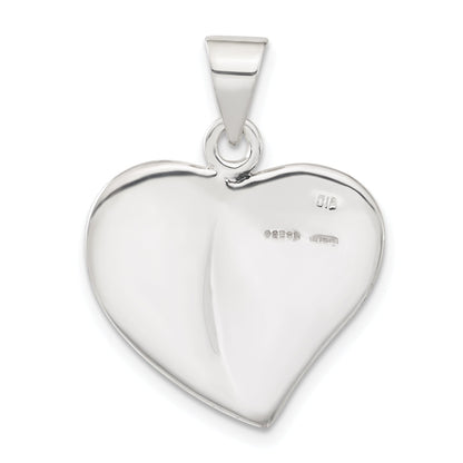 Sterling Silver Antiqued & Enameled Heart Pendant