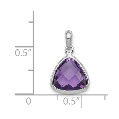 Sterling Silver Rhodium-plated Amethyst Pendant