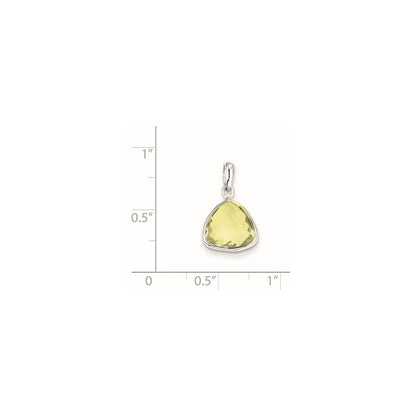 Sterling Silver Rhodium-plated Lemon Quartz Pendant