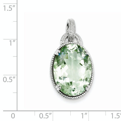 Sterling Silver Green Quartz Pendant