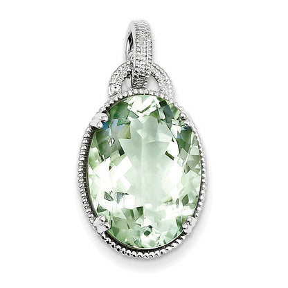 Sterling Silver Green Quartz Pendant