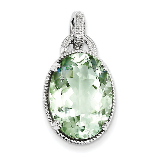 Sterling Silver Green Quartz Pendant