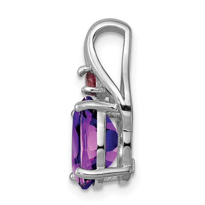 Sterling Silver Rhodium-plated Amethyst Pendant