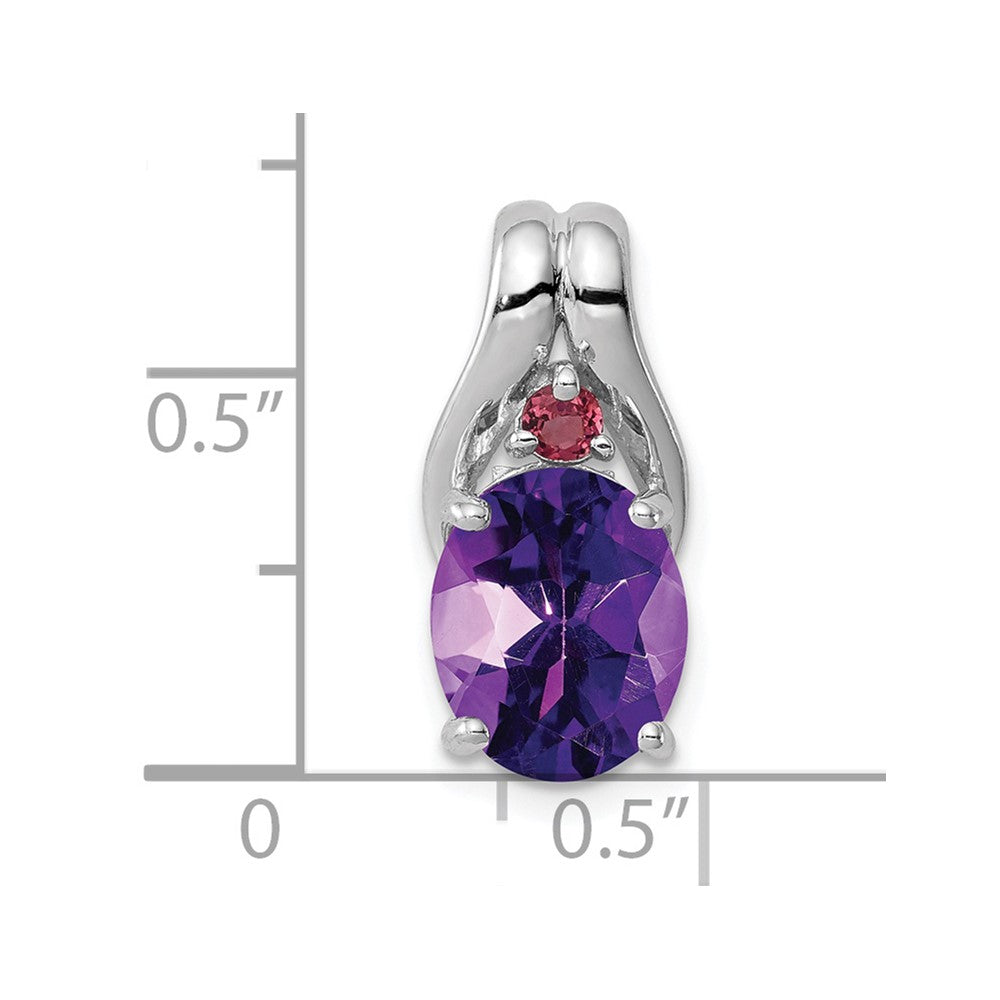 Sterling Silver Rhodium-plated Amethyst Pendant