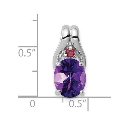 Sterling Silver Rhodium-plated Amethyst Pendant