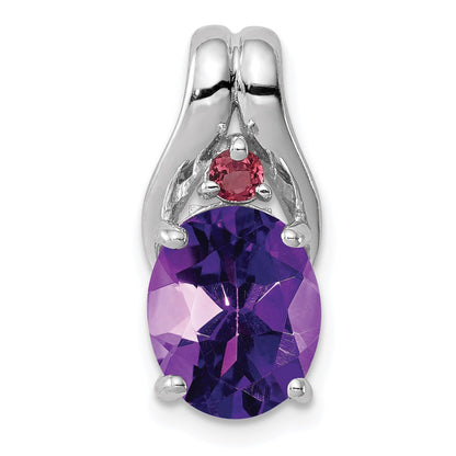 Sterling Silver Rhodium-plated Amethyst Pendant