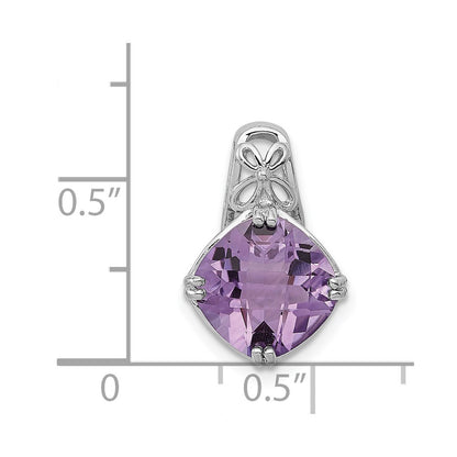 Sterling Silver Rhodium-plated Amethyst Pendant