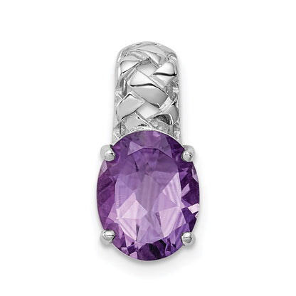 Sterling Silver Rhodium-plated Amethyst Pendant