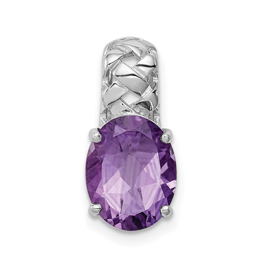 Sterling Silver Rhodium-plated Amethyst Pendant