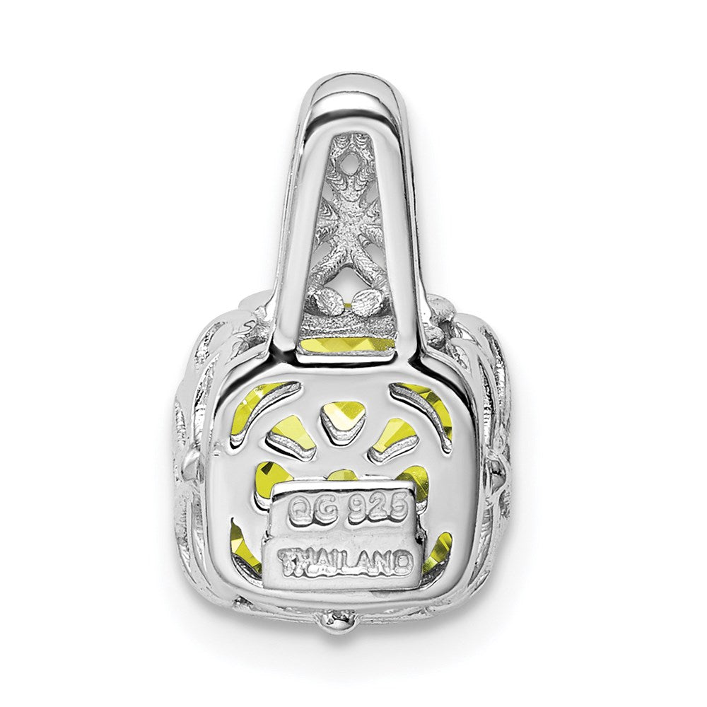 Sterling Silver Rhodium-plated Lemon Quartz Pendant