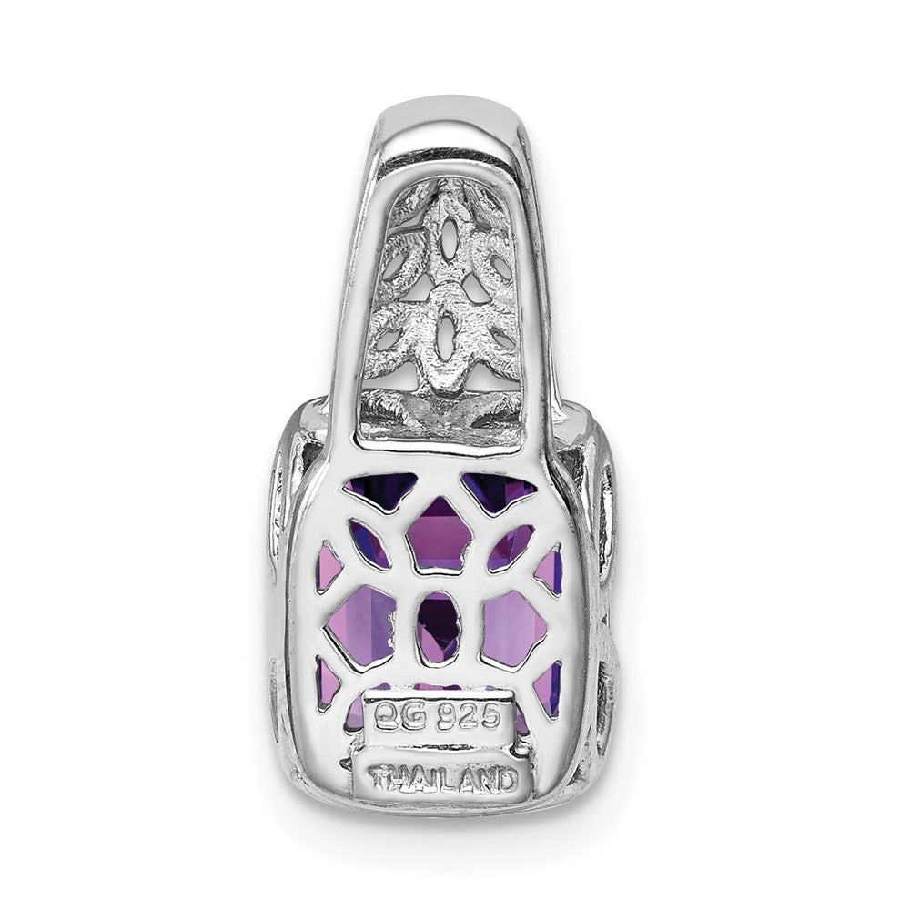 Sterling Silver Rhodium-plated Amethyst Pendant
