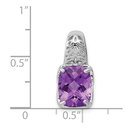 Sterling Silver Rhodium-plated Amethyst Pendant