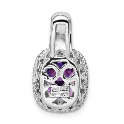 Sterling Silver Rhodium-plated Amethyst Pendant