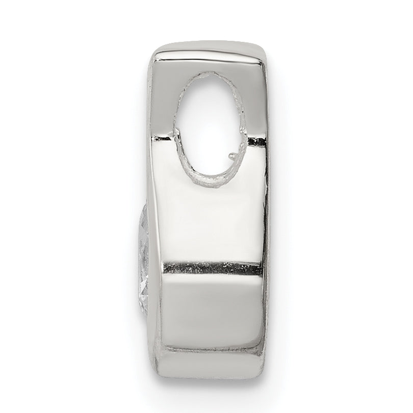 Sterling Silver Cz Chain Slide