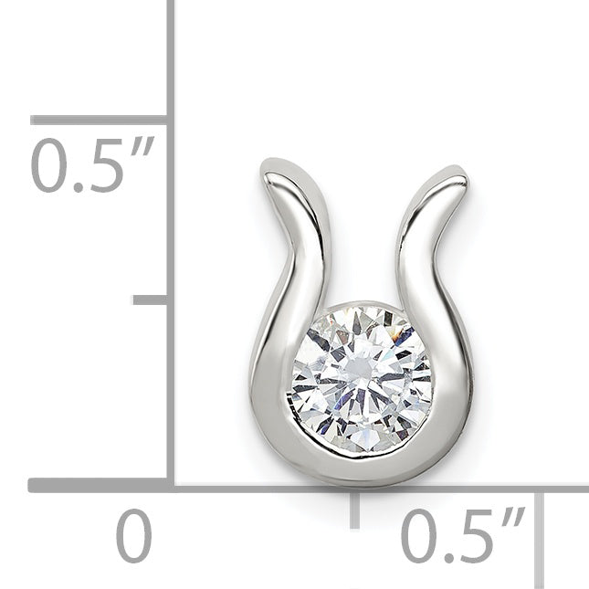 Sterling Silver Cz Chain Slide