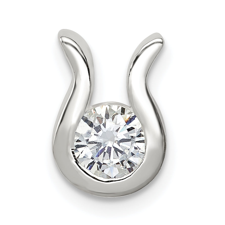 Sterling Silver Cz Chain Slide