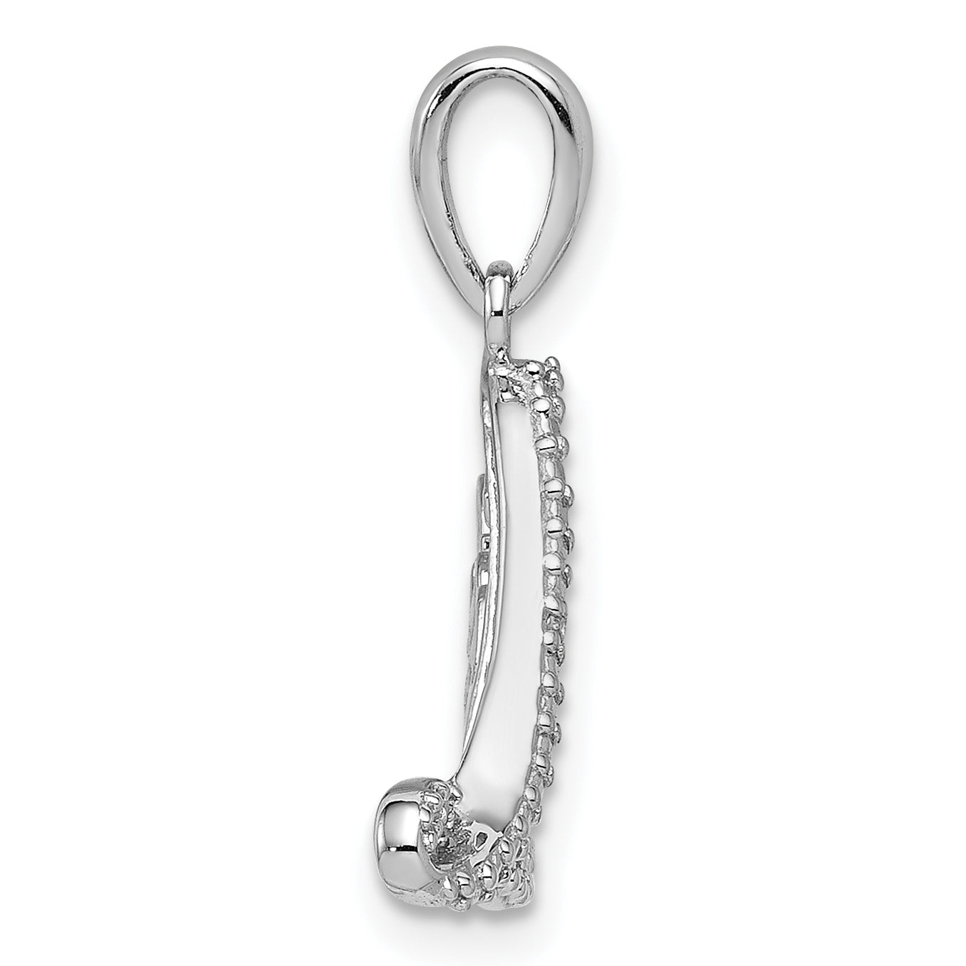 Sterling Silver Rhodium Plated Diamond Love Pendant
