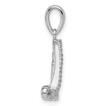 Sterling Silver Rhodium Plated Diamond Love Pendant