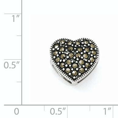 Sterling Silver Marcasite Heart Pendant