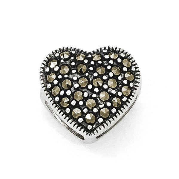 Sterling Silver Marcasite Heart Pendant