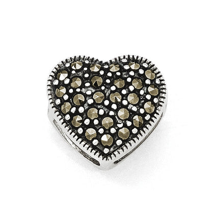 Sterling Silver Marcasite Heart Pendant