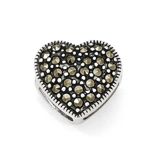 Sterling Silver Marcasite Heart Pendant
